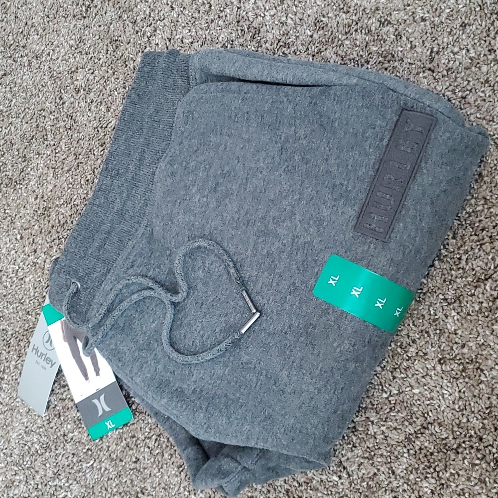 HURLEY NWT Joggers Charcoal Gray Pockets Drawstring XL Men's
